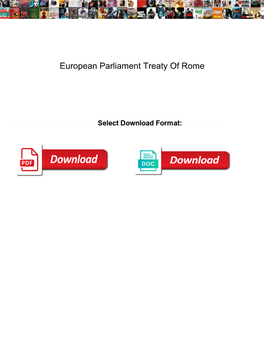 European Parliament Treaty of Rome