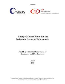 Energy Master Plans for the Federated States of Micronesia