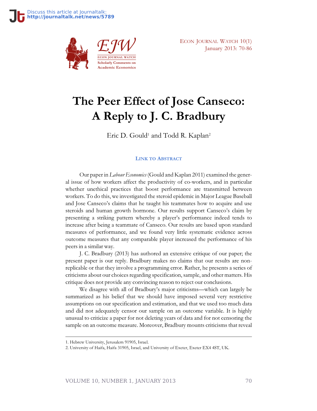 Peer Effects,Steroids,Baseball,Jose Canseco