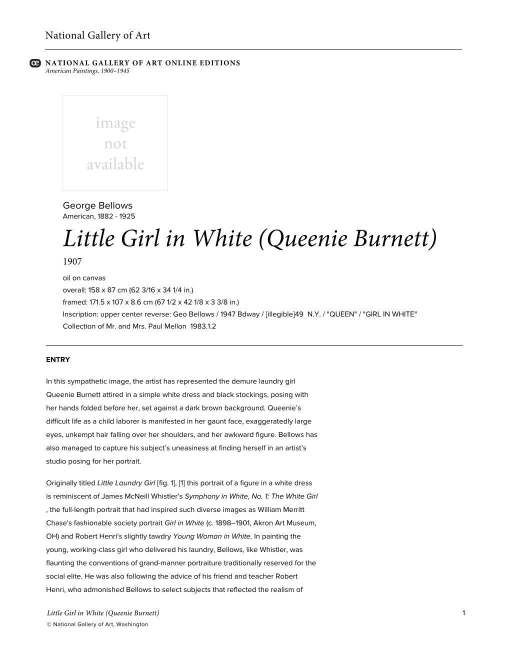 Little Girl in White (Queenie Burnett)