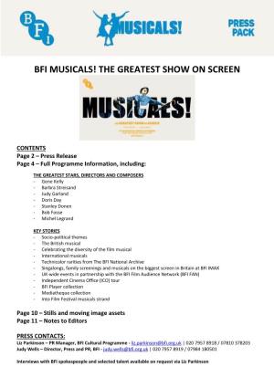 Bfi Musicals! the Greatest Show on Screen