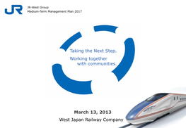 JR-West Group Medium-Term Management Plan 2017