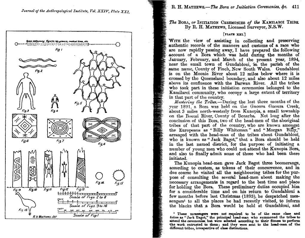 “The Bora Or Initiation Ceremonies of the Kamilaroi Tribe” in Journal Of