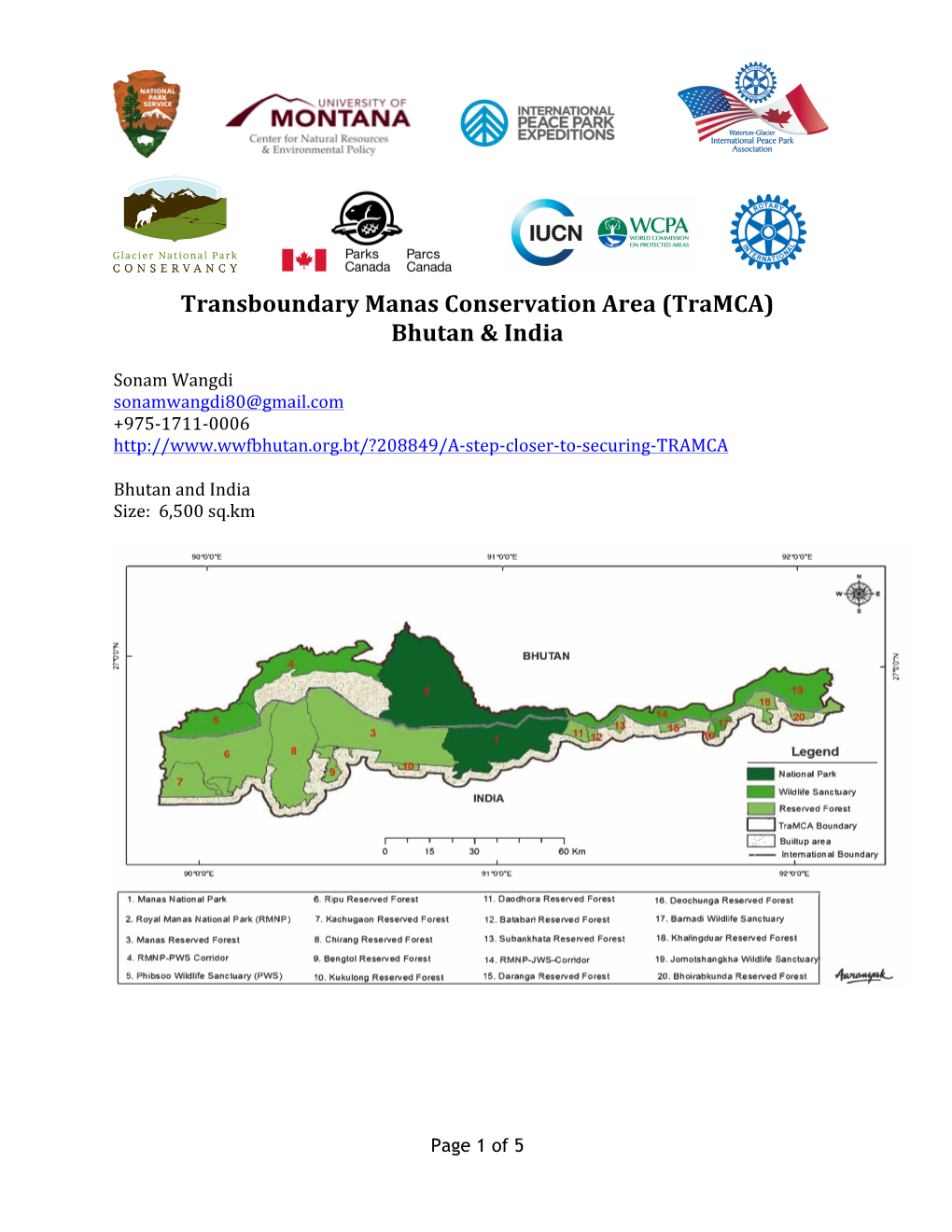 Transboundary Manas Conservation Area (Tramca) Bhutan & India