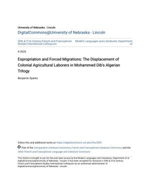 Expropriation and Forced Migrations: the Displacement of Colonial Agricultural Laborers in Mohammed Dib’S Algerian Trilogy