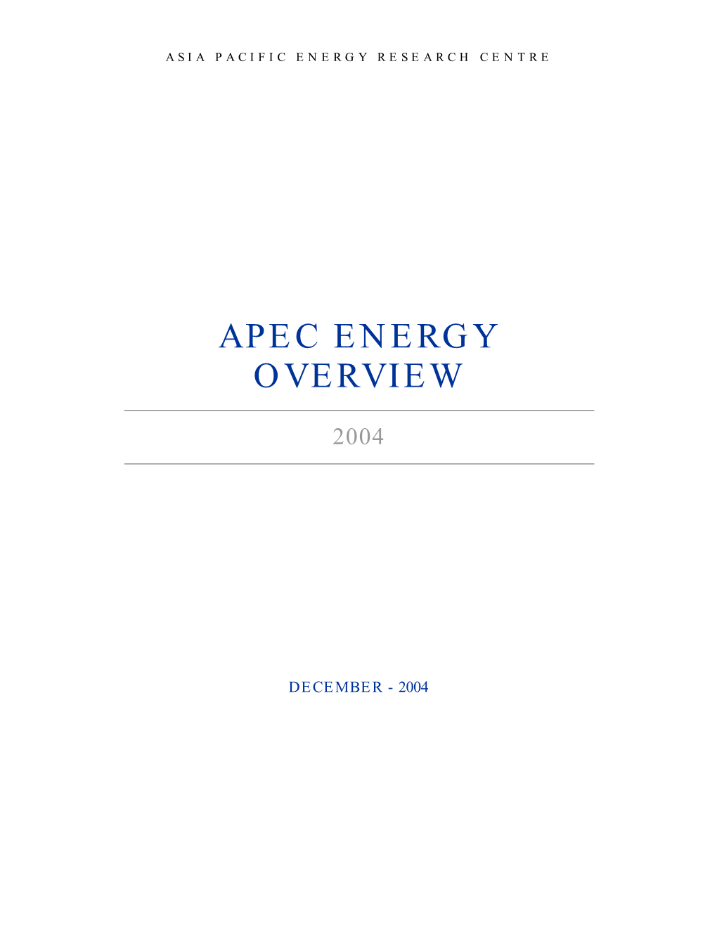 APEC Energy Overview 2004
