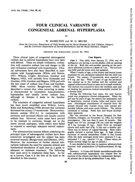 Four Clinical Variants of Congenital Adrenal Hyperplasia