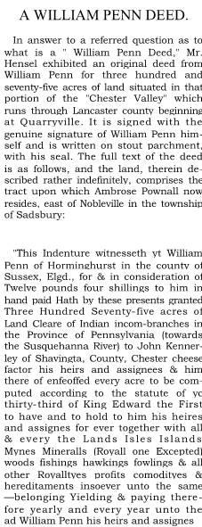 A William Penn Deed