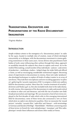 Transnational Encounters and Peregrinations of the Radio Documentary Imagination