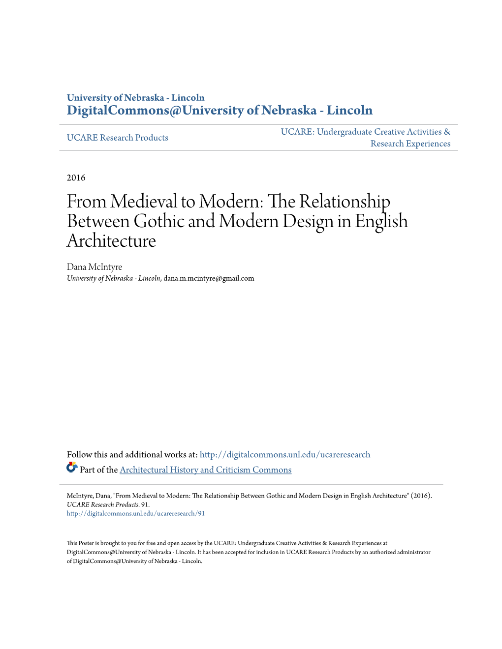 From Medieval to Modern: the Relationship Between Gothic And