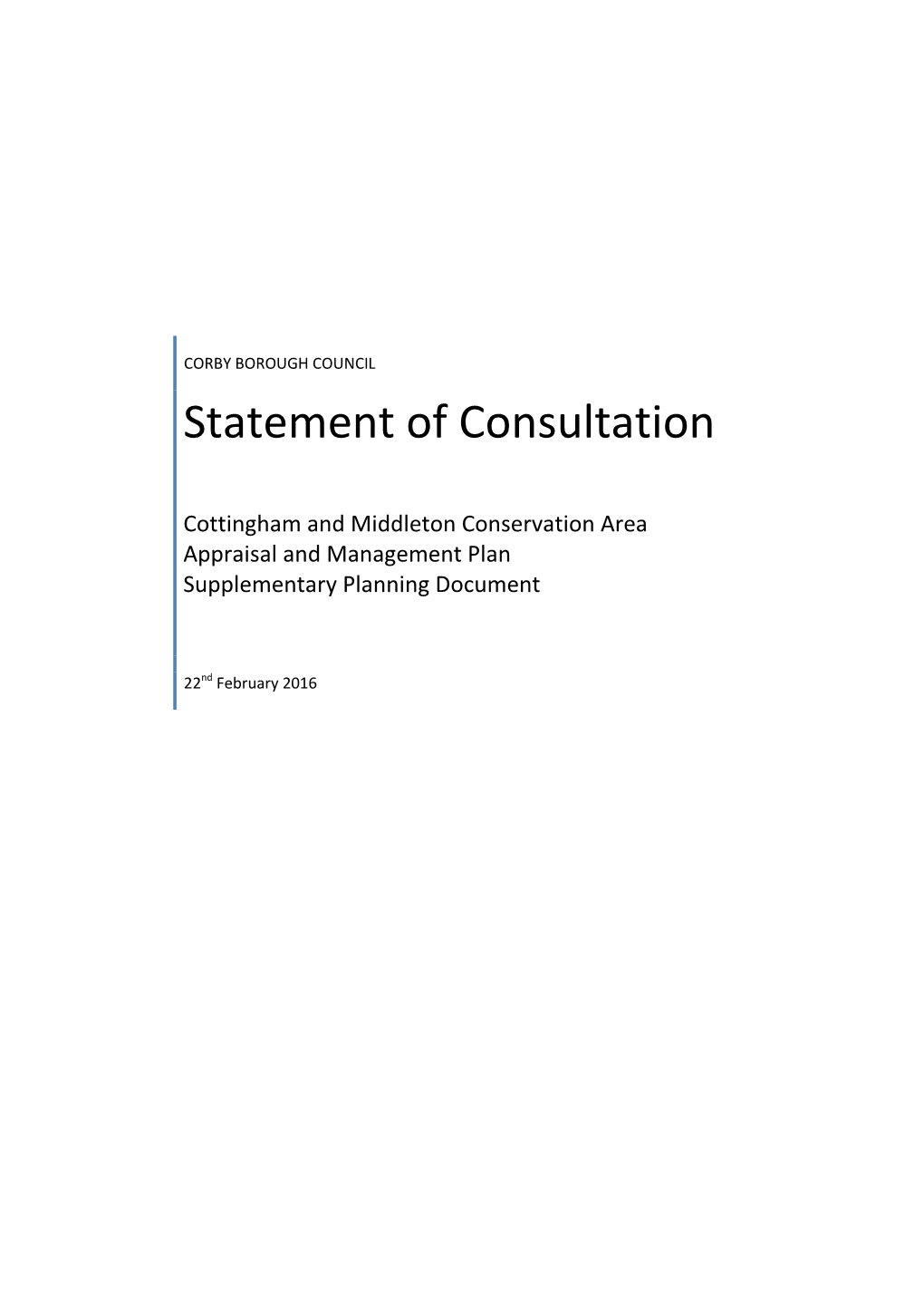 Statement of Consultation