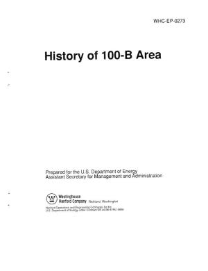 Wahlen, R. K. History of 100-B Area