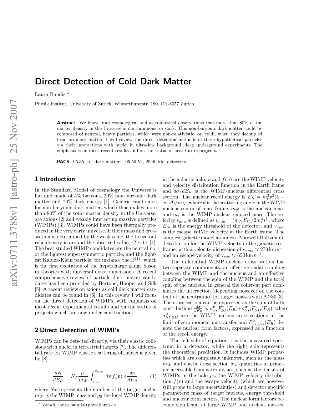 Direct Detection of Cold Dark Matter