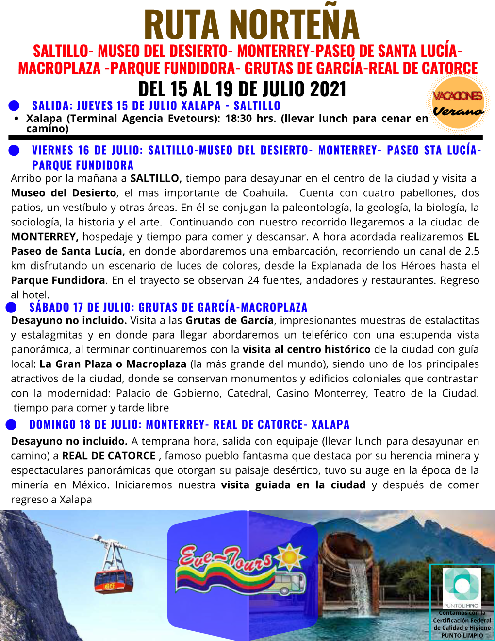 Itinerario Monterrey