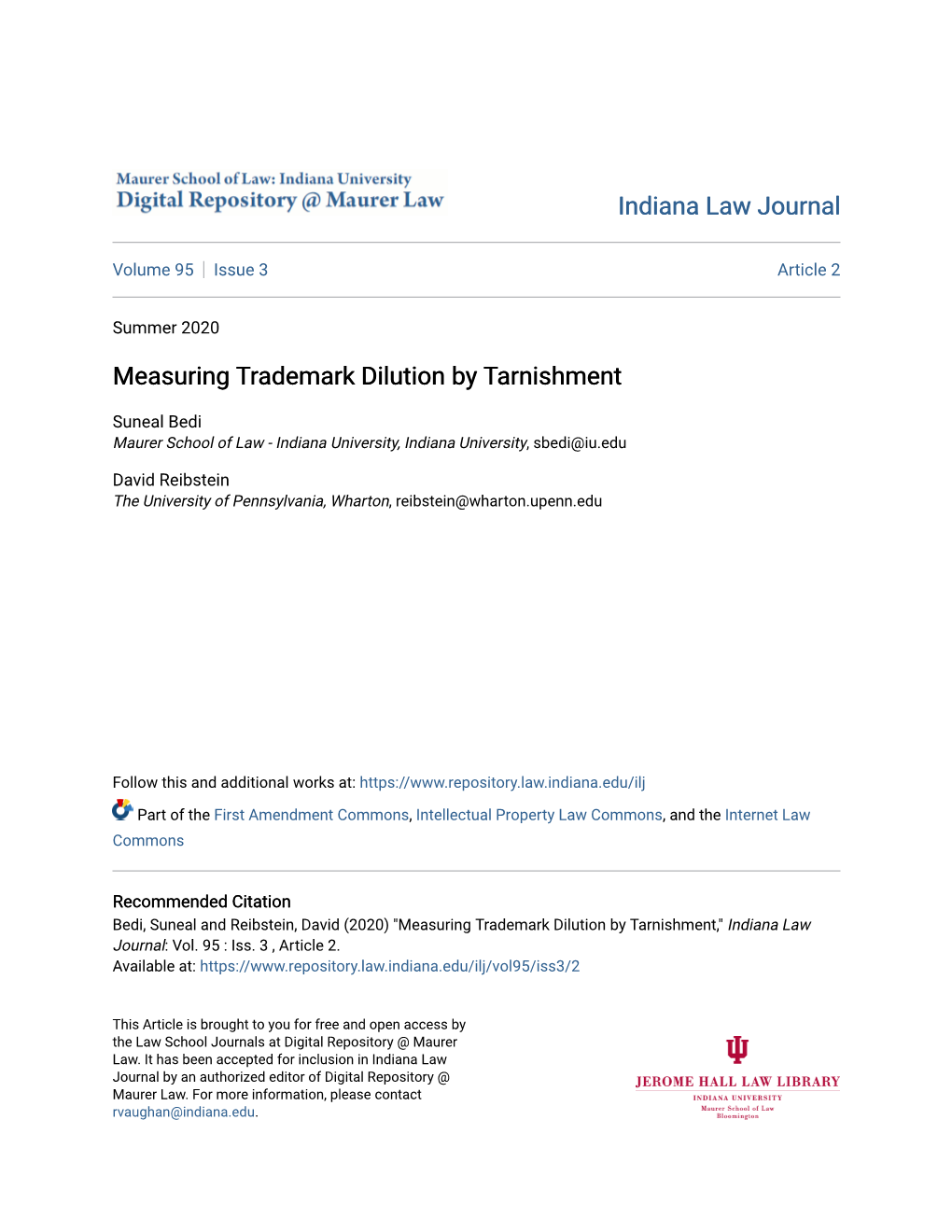 Measuring Trademark Dilution by Tarnishment