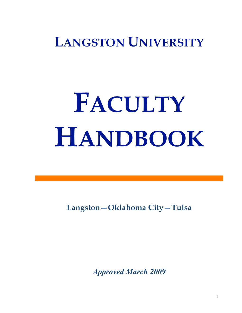 Faculty Handbook