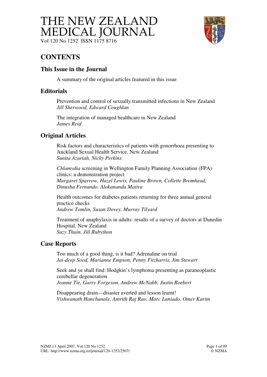 Vol 120 No 1252: 13 April 2007