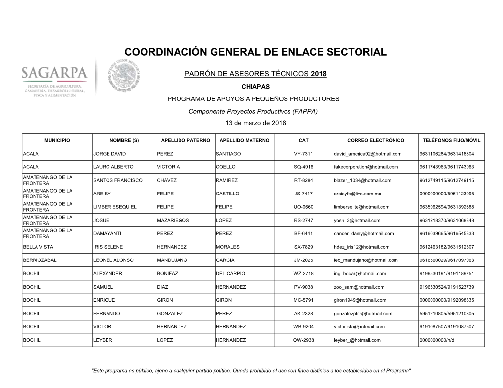 Coordinación General De Enlace Sectorial