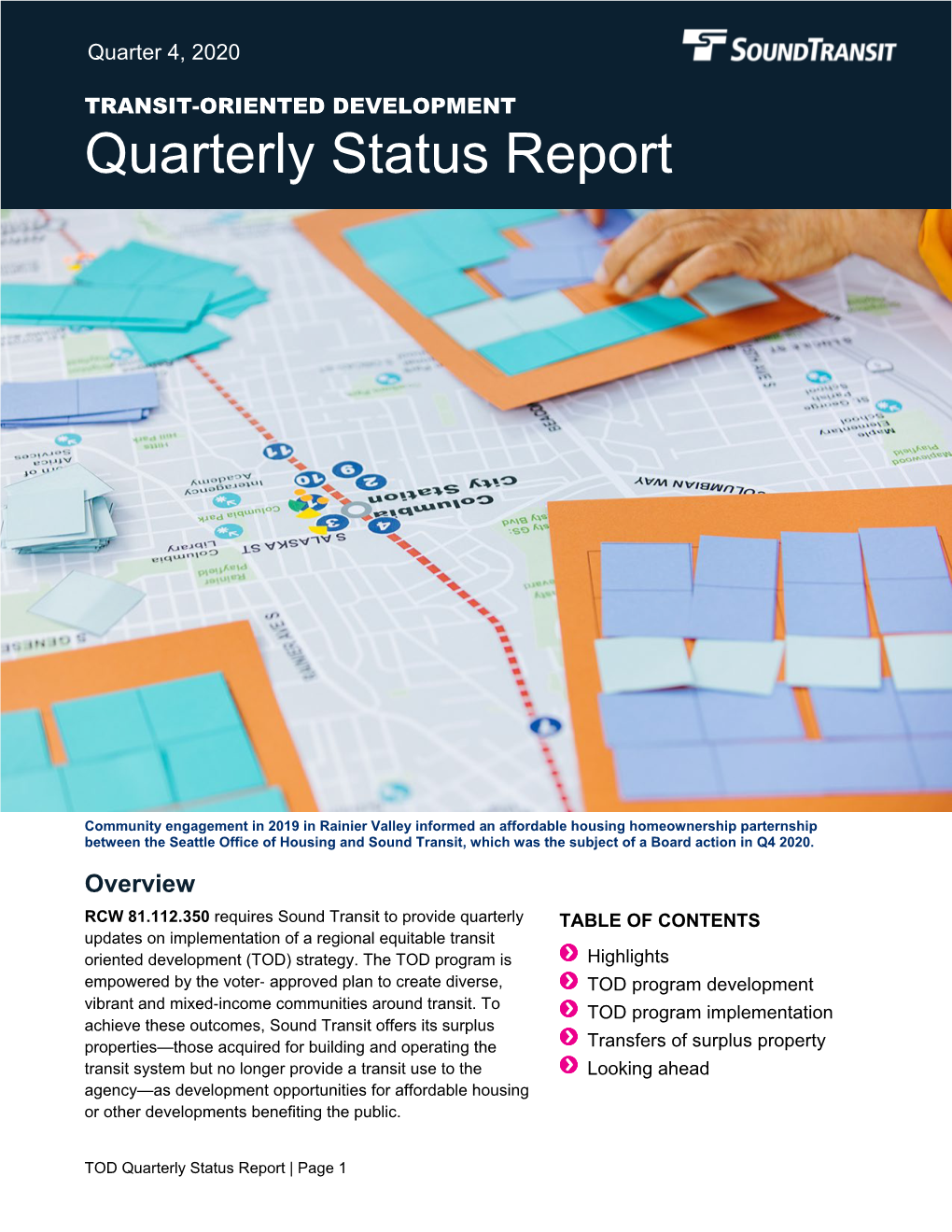 Quarterly Status Report