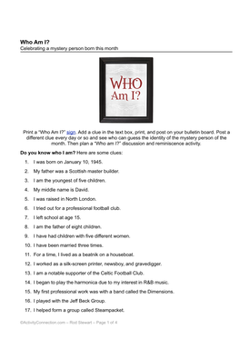 Who Am I? Celebrating a Mystery Person Born This Month