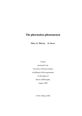 The Pharmakos Phenomenon