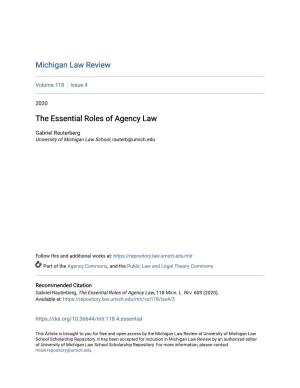 The Essential Roles of Agency Law
