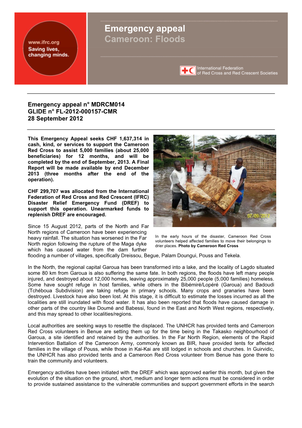 Emergency Appeal Cameroon: Floods