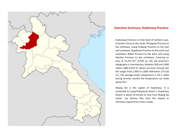 Executive Summary, Oudomxay Province