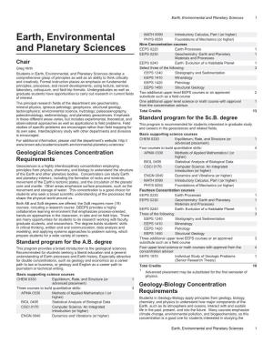 Earth, Environmental and Planetary Sciences 1