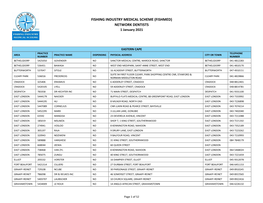 FISHING INDUSTRY MEDICAL SCHEME (FISHMED) NETWORK DENTISTS 1 January 2021