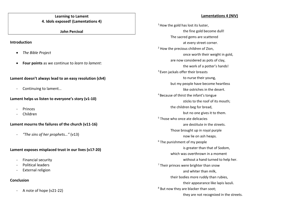 Lamentations 4 (Handout)