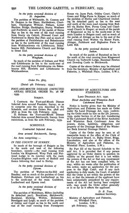 THE LONDON GAZETTE, 10 FEBRUARY, 1939 in The'petty Sessional Division of House Via Jayes Park, Ockley Court, Clark's St