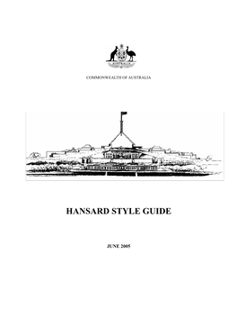 Hansard Style Guide