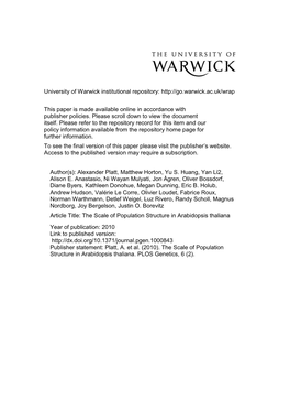 University of Warwick Institutional Repository