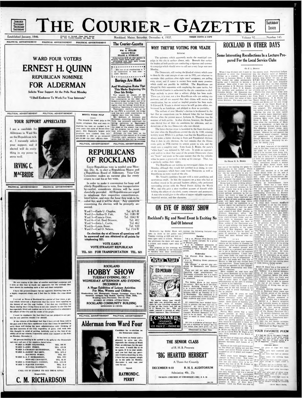 Courier Gazette : December 4, 1937