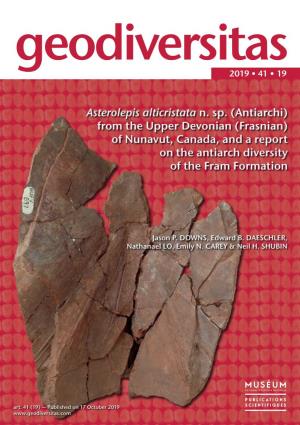 Asterolepis Alticristata N. Sp. (Antiarchi) from the Upper Devonian (Frasnian) of Nunavut, Canada, and a Report on the Antiarch Diversity of the Fram Formation