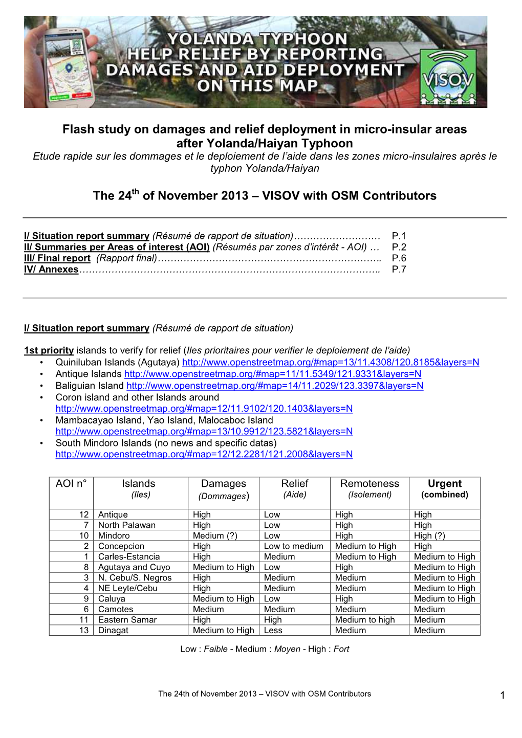 Flash Study on Damages and Relief Deployment in Micro-Insular Areas