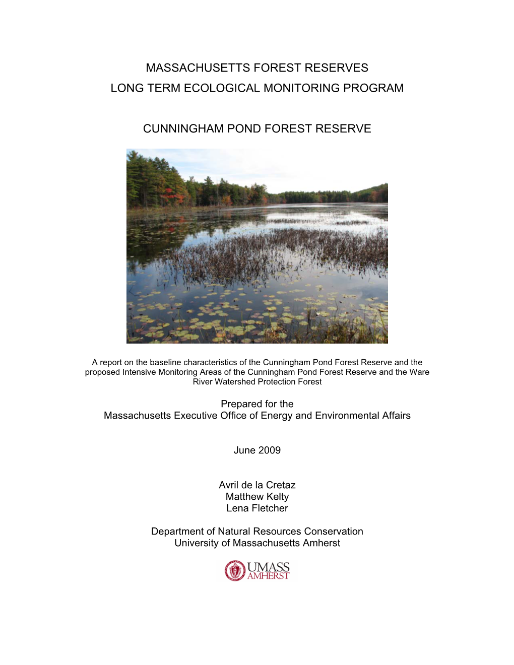 Massachusetts Forest Reserves Long Term Ecological Monitoring Program