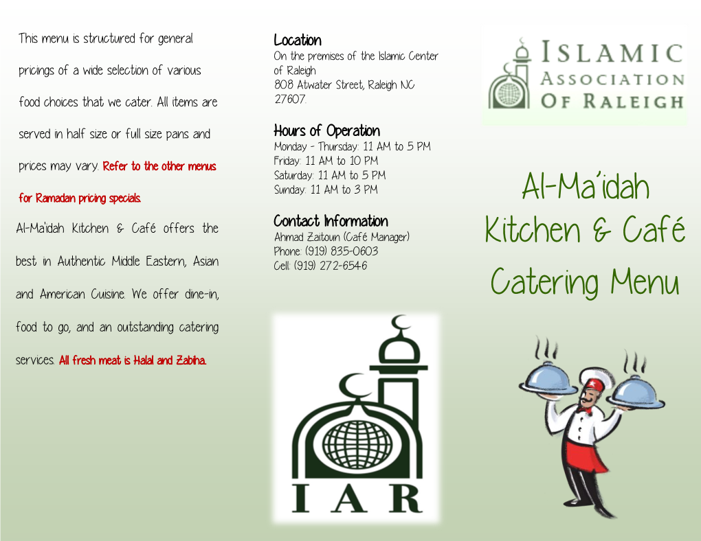 General Catering Menu