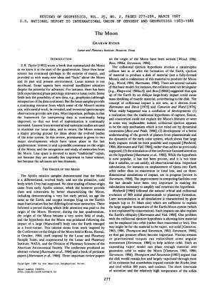 G. Ryder (1987) the Moon. Reviews of Geophysics 25(2)