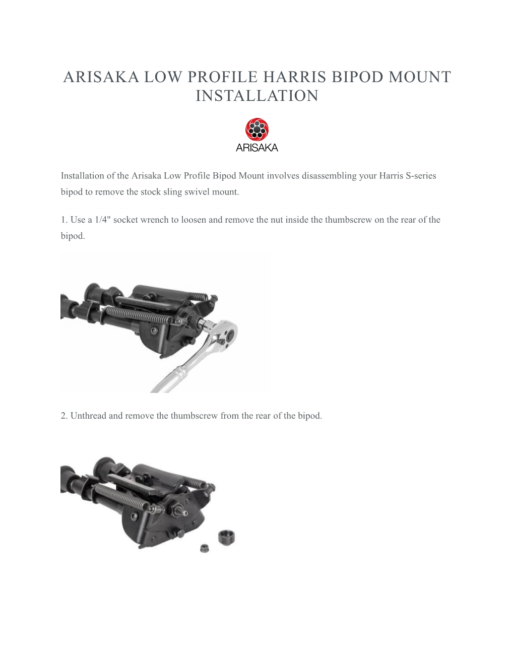 ARISAKA Harris Bipod Mount Installation