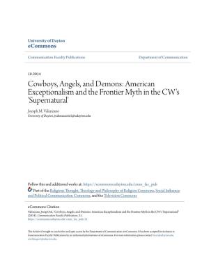 Cowboys, Angels, and Demons: American Exceptionalism and the Frontier Myth in the CW's 'Supernatural' Joesph M