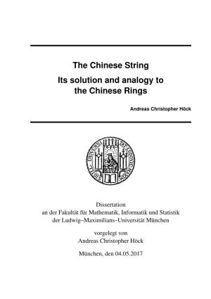 Its Solution and Analogy to the Chinese Rings