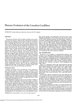 Plutonic Evolution of the Canadian Cordillera