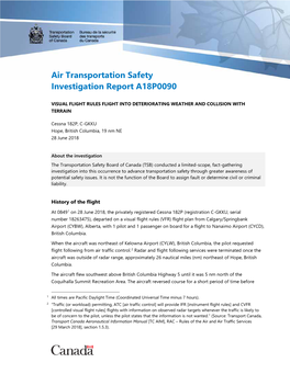 Air Transportation Safety Investigation Report A18P0090