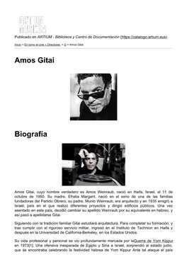 Amos Gitai Biografía