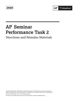 AP Seminar Performance Task 2: Individual Research-Based Essay and Presentation