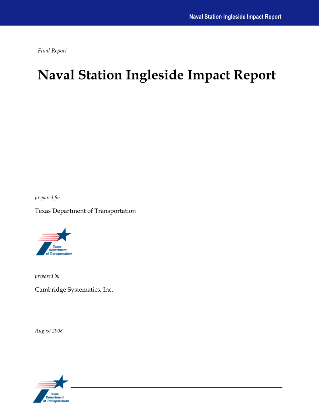 Naval Station Ingleside Impact Report