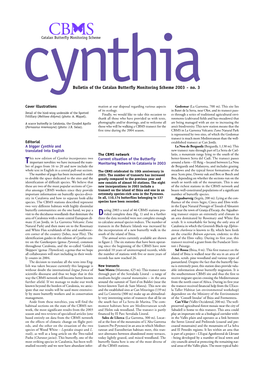 Bulletin of the Catalan Butterfly Monitoring Scheme 2003