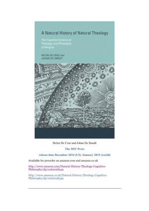 A Natural History of Natural Theology the Enduring Tradition of Natural Theology Meets an Academic Newcomer, the Cognitive Science of Religion